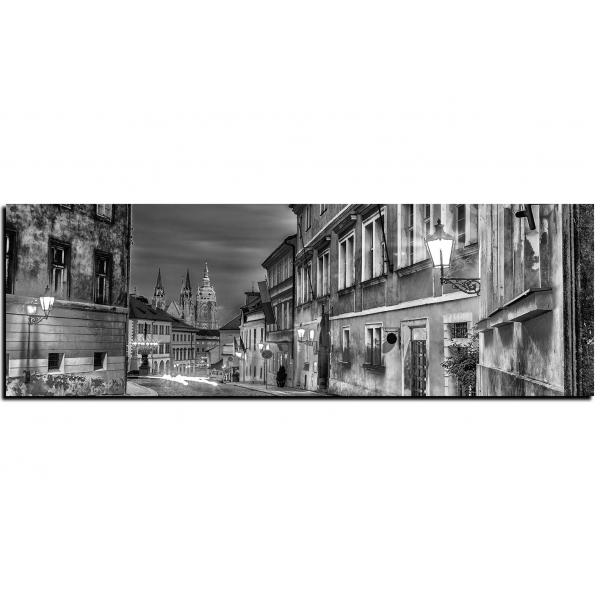 Obraz na plátně - Magické noční staré město - panoráma
